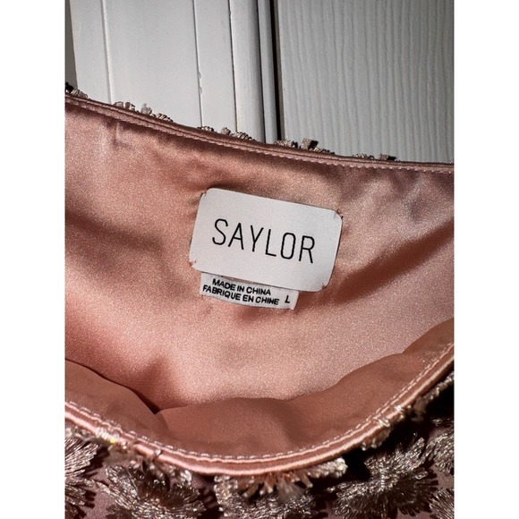 SAYLOR  ELIE Two-Piece Set Crop Top Maxi Skirt‎ Blush Pink Size L NWT - Picture 9 of 11